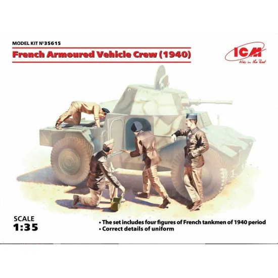 ICM 35615 - 1/35 French Armoured Vehicle Crew WWII (1940), 4 figures