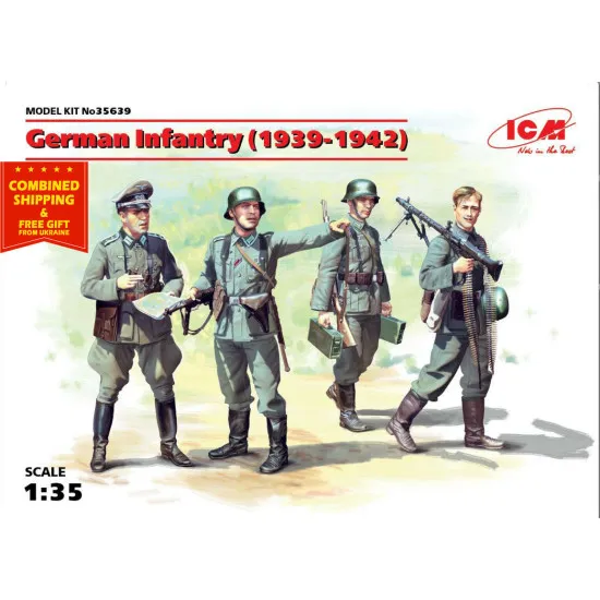 ICM 35639 - 1/35 German Infantry (1939-1942) WWII 4 figures scale model kit