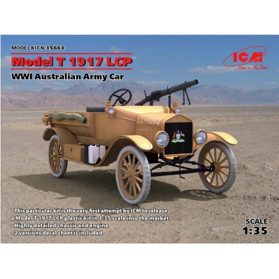 ICM 35663 - 1/35 MODEL T 1917 LCP, WWI Australian Army Car plastic model kit