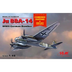 ICM 48234 - 1/48 JU 88A-14 German Bomber, WWII plastic kit scale model