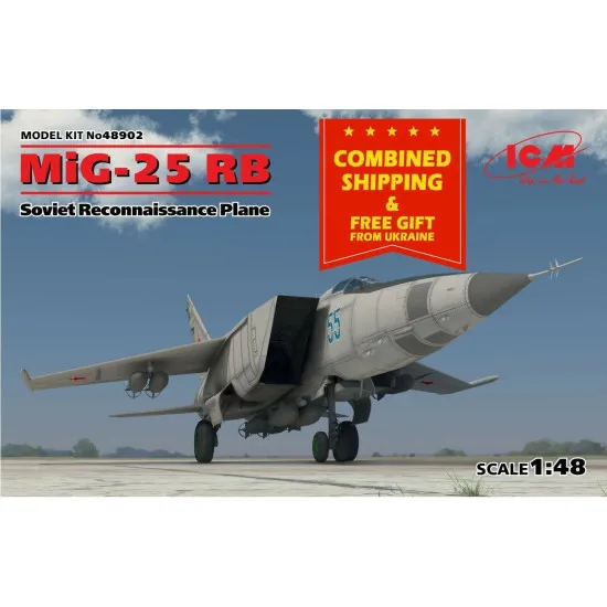 ICM 48902 - 1/48 MIG-25 RB Soviet Reconnaissance Plane, WWII, scale model kit
