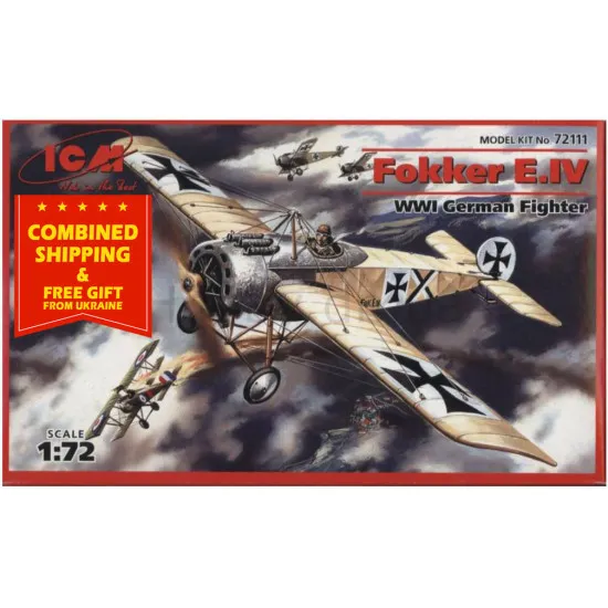ICM 72111 - 1/72 Fokker E.IV German Fighter (WWI), 1918, plastic scale model