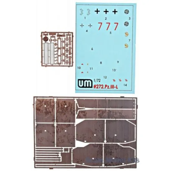 Unimodel 272 - 1/72 German tank Pz.Kpfw III Ausf. L Scale Plastic WW II UM 272