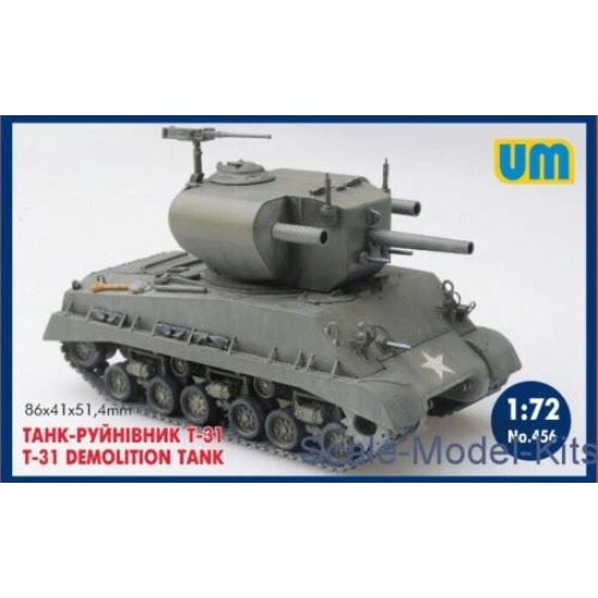 Unimodel 456- 1/72 Soviet Tank Destroyer T-31 WW II Plastic Model Kit UM 456