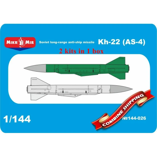 Micro-mir 144-026 - 1/144 Kh-22 (AS-4) Soviet long-range anti-ship missile model