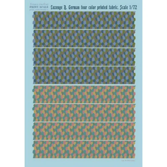 Print Scale 005-camo - 1/72 Lozenge B. German four color printed fabric. Decal