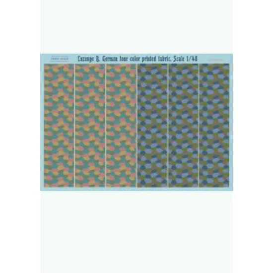 Print Scale 006-camo - 1/48 Lozenge B.German four color printed fabric Wet decal