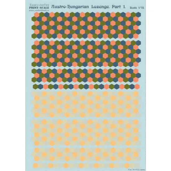Print Scale 012-camo - 1/72 Austro-Hungarian Lozenge Part 1 Wet decal Aircraft