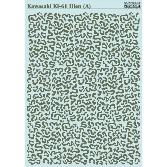 Print Scale 021-camo - 1/72 Kawasaki Ki-61 Hien (A), Wet decal Aircraft