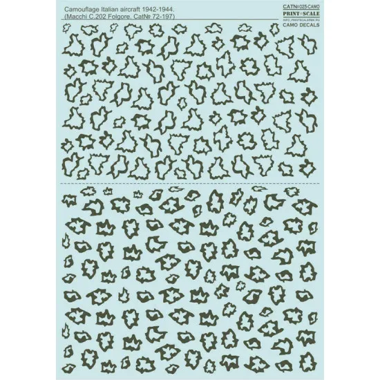 Print Scale 025-camo - 1/72 Camouflage Italian aircraft 1942-1944, wet decal