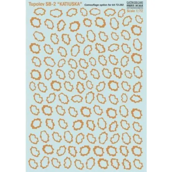 Print Scale 030-camo - 1/72 Tupolev SB-2 Katushka Part 3 wet decal Aircraft