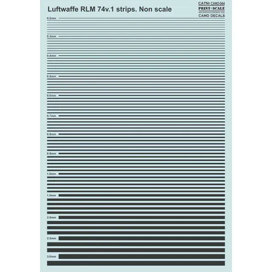 Print Scale 044-camo - Decal Camo Luftwaffe Rlm 74v.1 Strips