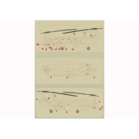 Print Scale 32-007 - 1/32 Airplane Ch-47 Chinook Aircraft Accessories, wet decal