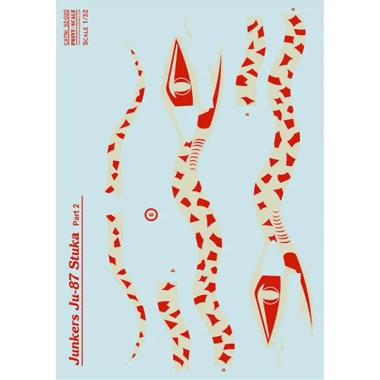 Print Scale 32-020 - 1/32 Junkers Ju-87 Part 1 The complete set 2 leaf wet decal