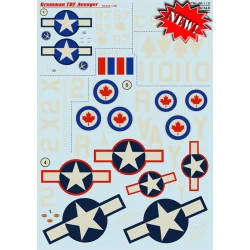 Print Scale 48-110 - 1/48 Decal for Airplane Grumman Tbf Avenger Aircraft