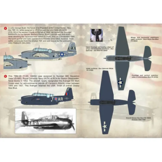Print Scale 48-110 - 1/48 Decal for Airplane Grumman Tbf Avenger Aircraft