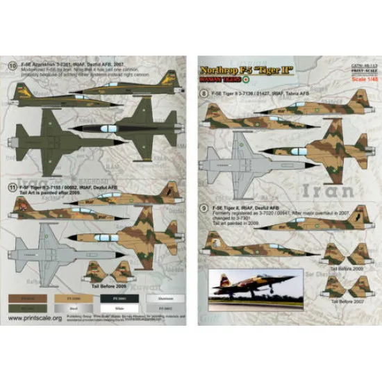 Print Scale 48-113 - 1/48 Decal for Northrop F5 Tiger II Tigers Part 1