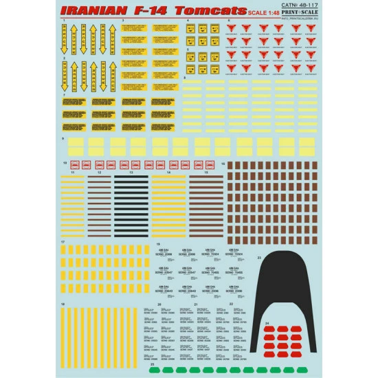 Print Scale 48-117 - 1/48 Decal for Airplane F-14 Tomcats