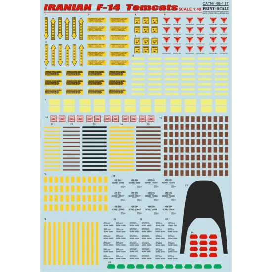 Print Scale 48-117 - 1/48 Decal for Airplane F-14 Tomcats