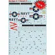 Print Scale 48-128 - 1/48 Decal for Airplane A-7 Corsair II, Technical Stencils