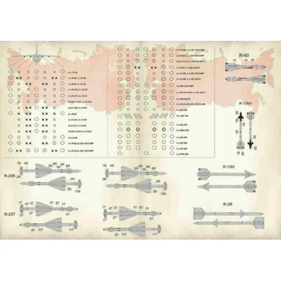 Print Scale 48-152 - 1/48 NEW MiG-23 Tehcnical stencils, 2 sheets, wet decal