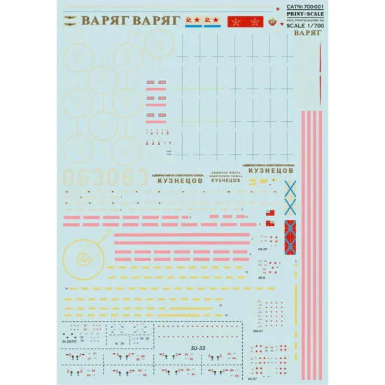Print Scale 700-001 - 1/700 Russian Aircraft Carrier Admiral Kuznetsov, decal