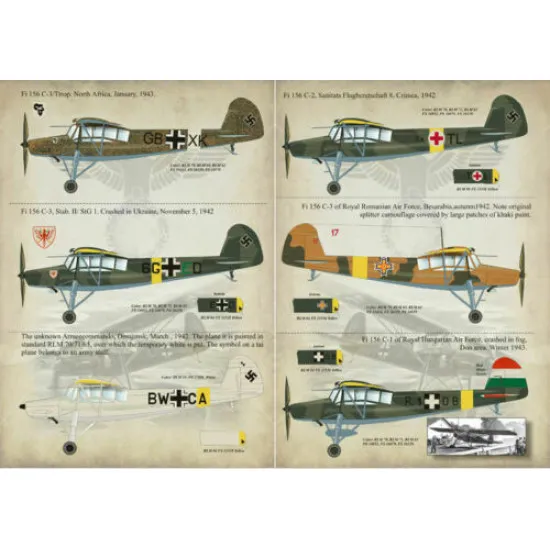 Print Scale 72-010 - 1/72 Fieseler FI.156 Storch, Aircraft wet decal model scale