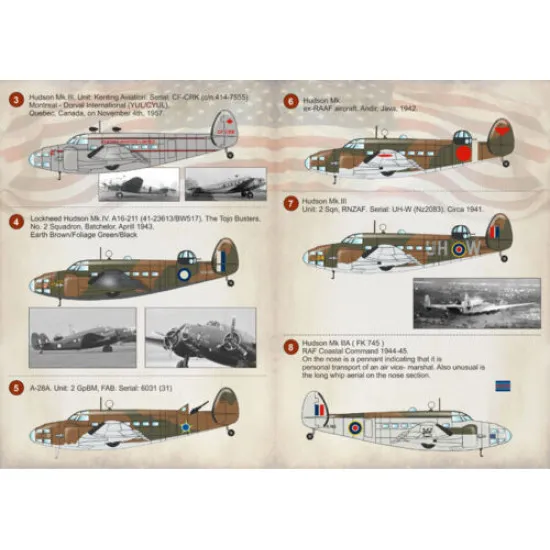 Print Scale 72-186 - 1/72 Decal for Lockheed Hudson (Aircraft wet decal)