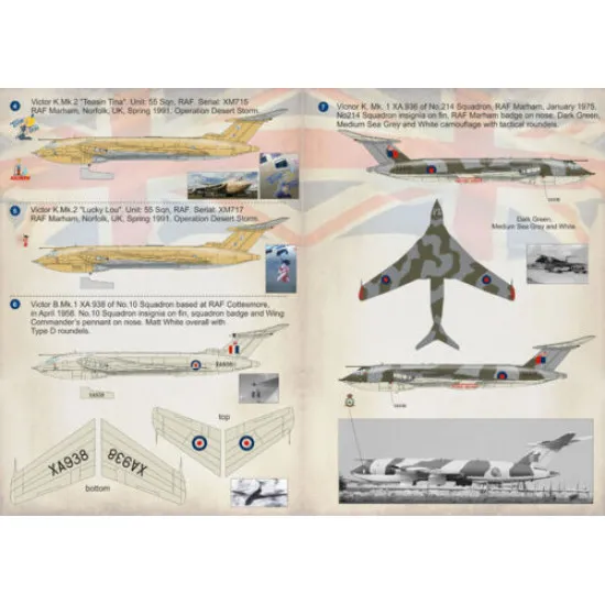 Print Scale 72-187 - 1/72 Decal for Handley Page Victor (Aircraft wet decal)