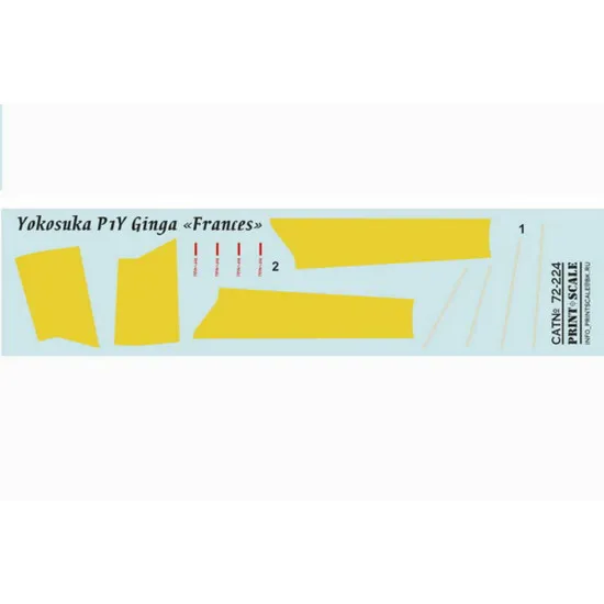 Print Scale 72-224 - 1/72 Yokosuka P1y Ginga (frances) (Aircraft wet decal)