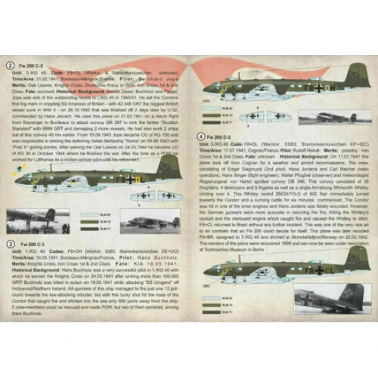 Print Scale 72-240 - 1/72 Focke-wulf Fw 200 condor, Part 3, Aircraft wet decal