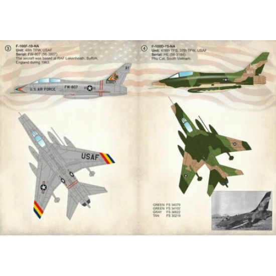Print Scale 72-241 - 1/72 Airplane F-100 Super Sabre Aircraft wet decal