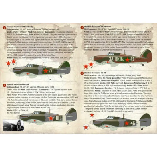Print Scale 72-242 - 1/72 Airplane Soviet Hawker Hurricane, Aces of WWII