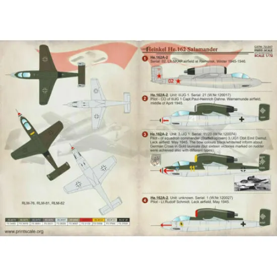 Print Scale 72-249 - 1/72 BF 109G High Altitude Aces Aircraft wet decal