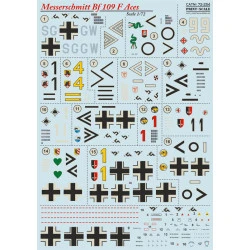 Print Scale 72-254 - 1/72 Messerschmitt Bf.109 F Aces, Aircraft wet decal
