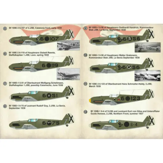 Print Scale 72-260 - 1/72 Heinkel He-51 Aces Of The Legion Condor Part 2, decal