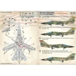 Us Stock Print Scale 72-268 - 1/72 F-111a Aardvark, Aircraft Wet Decal
