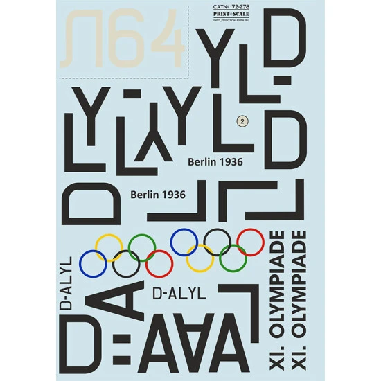 Print Scale 72-278 - 1/72 Junkers Ju-52 Civic Versions Part-2, wet decal