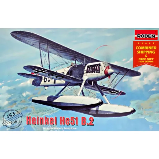 Heinkel He.51 B.2 airplane fighter 1/48 Roden 453