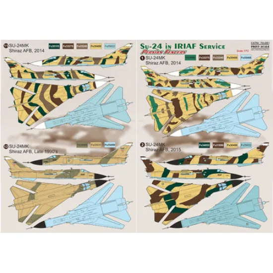 Print Scale 72-281 - 1/72 Decal For Su-24 In Iriaf Service (Aircraft wet decal)