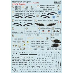 Print Scale 72-282 - 1/72 Mcdonnell Douglas Ah-64 Apache, Aircraft wet decal