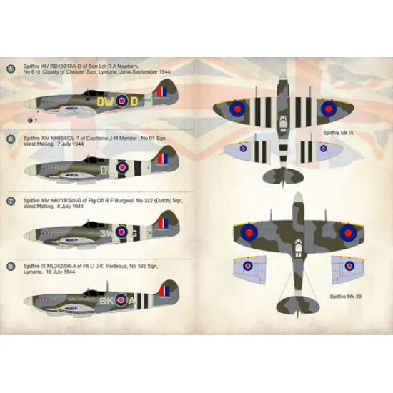Print Scale 72-284 - 1/72 V1 Flying Bomb Aces Supermarine Spitfire, wet decal