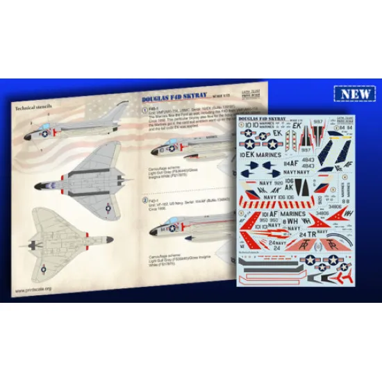 Print Scale 72-297 - 1/72 Douglas F4DF-6 Skyray In the complete set 2 sheets wet