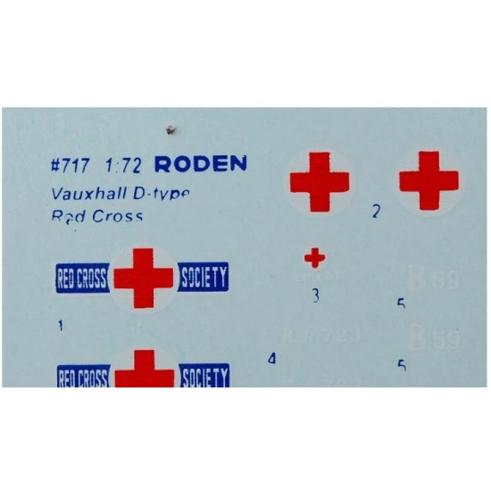 Vauxhall D-type Red cross Ambulance Car 1/72 Roden 717