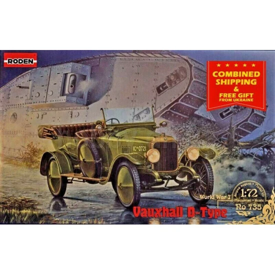 Vauxhall D-type car WWI (1912-1917) 1/72 Roden 735