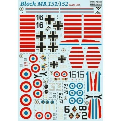 Print Scale 72-320 - 1/72 Bloch MB.151-152, Aircraft wet decal model in scale