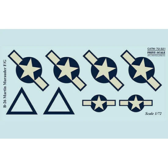 Print Scale 72-321 - 1/72 Martin Marauder B-26F/G In the complete set 1,5 sheets