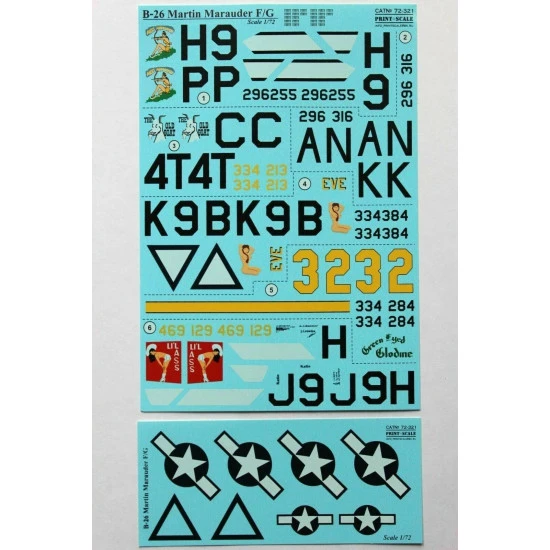 Print Scale 72-321 - 1/72 Martin Marauder B-26F/G In the complete set 1,5 sheets