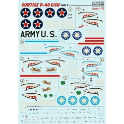 Print Scale 72-323 - 1/72 Curtiss P-40 C/CU part 2, Aircraft wet decal model