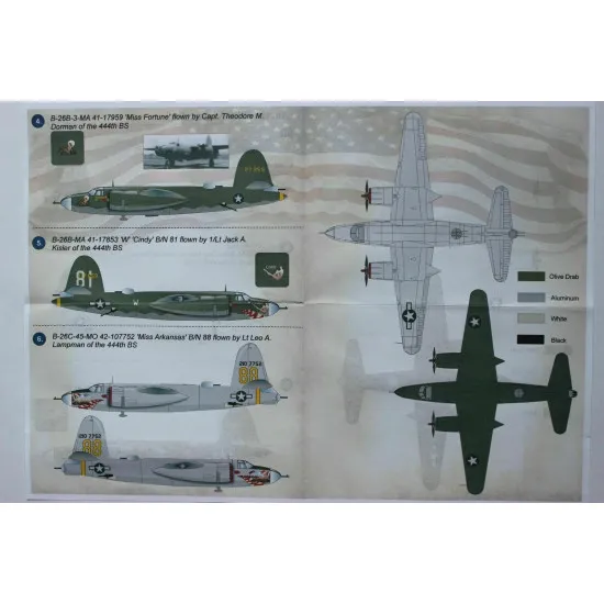 Print Scale 72-325 - 1/72 B-26 Aircraft wet decal model in scale